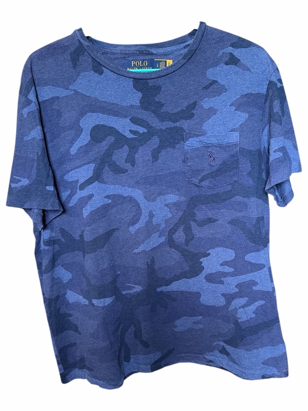 Polo by Ralph Lauren Blue Camouflage Pocket Tee - Men’s size Large